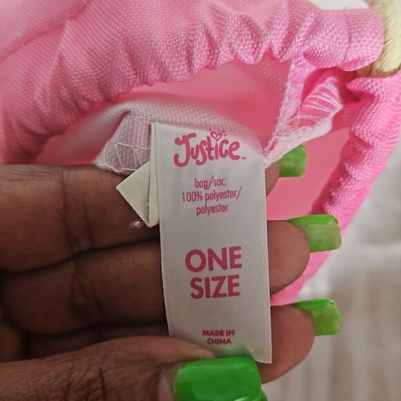 Justice Ladies String Bag Pack One Size Hot Pink & Green - Picture 9 of 16